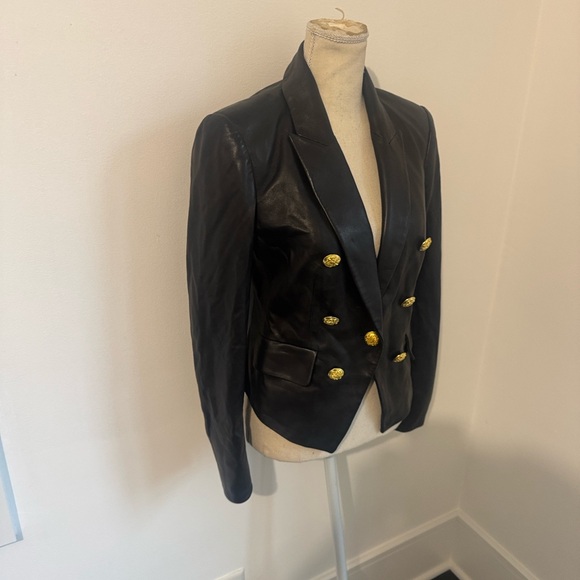 Veronica Beard Black Leather Blazer - Picture 7 of 14